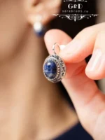 серьги с лазуритом 925 пробы