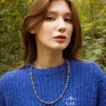 Цепь орешка с жемчугом, серебро 925 пробы