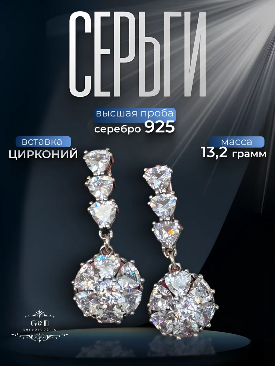 1 Серьги 925 пробы — изображение 1