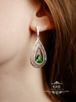 серебряные серьги с цирконом