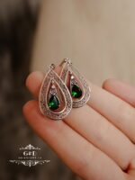 серебряные серьги с цирконом — изображение 6