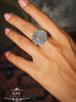 серебряное кольцо розочка — изображение 3