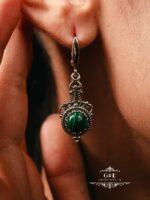 серебряные серьги с малахитом — изображение 6