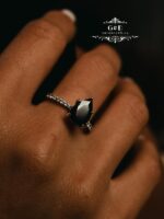 серебряное кольцо капля темно-фиолетовый — изображение 3