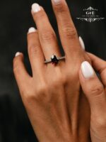 серебряное кольцо капля КРАСНЫЙ — изображение 7