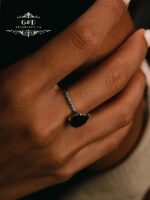 серебряное кольцо капля