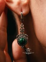 серебряные серьги с малахитом — изображение 5