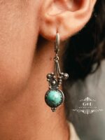 серебряные серьги с бирюзой — изображение 3