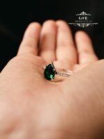 серебряное кольцо капля ЗЕЛЕНЫЙ — изображение 6