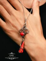 серебряный кулон с кораллом