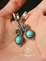 серебряные серьги с бирюзой — изображение 2
