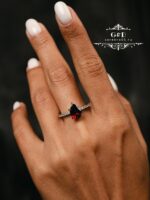 серебряное кольцо капля КРАСНЫЙ — изображение 4