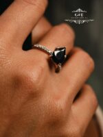 серебряное кольцо капля темно-фиолетовый — изображение 2