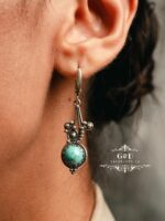 серебряные серьги с бирюзой — изображение 4
