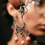 серьги с розовым кораллом