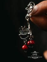 коралловые серьги с серебром — изображение 4