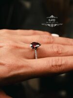 серебряное кольцо капля КРАСНЫЙ — изображение 5
