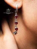 Висячие серьги с циркониями.Серебро 925 — изображение 3