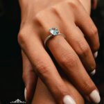 серебряное кольцо капля
