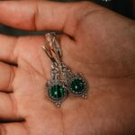 серебряные серьги с малахитом