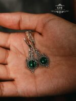 серебряные серьги с малахитом