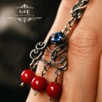 серьги серебряные с кораллом