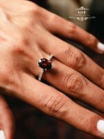 серебряное кольцо капля КРАСНЫЙ — изображение 10
