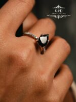 серебряное кольцо капля темно-фиолетовый — изображение 4