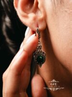 серебряные серьги с малахитом — изображение 4