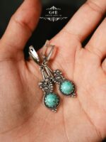 серебряные серьги с бирюзой — изображение 8