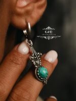 серебряные серьги с бирюзой — изображение 9