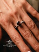серебряное кольцо капля КРАСНЫЙ — изображение 12