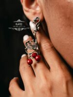 коралловые серьги с серебром — изображение 6