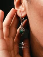 серебряные серьги с малахитом — изображение 3