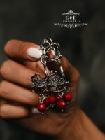 коралловые серьги с серебром