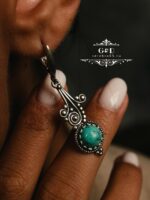 серебряные серьги с бирюзой — изображение 10