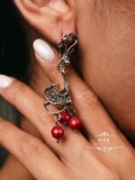 коралловые серьги с серебром — изображение 7
