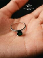серебряное кольцо капля ЗЕЛЕНЫЙ — изображение 8