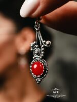серьги с кораллом серебро 925