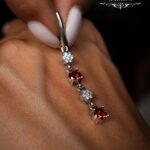 Висячие серьги с циркониями.Серебро 925