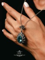 ювелирный кулон из серебра в форме капли — изображение 9