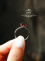 серебряное кольцо капля КРАСНЫЙ — изображение 15